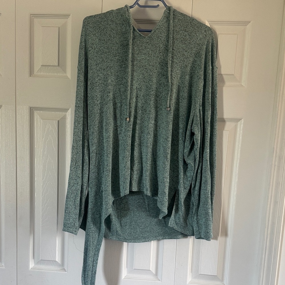 Elegant Teal Cowl Neck Sweater